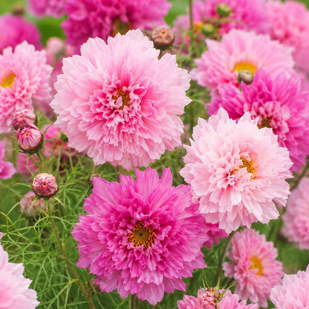 50 Cosmo Seeds for Planting, Double Click Rose Bonbon, High Yield, Easy to Grow, Ideal Choice for Romantic Bouquets and Elegant Floral Designs