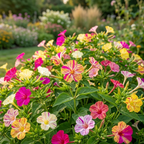 75 Pcs Four O'Clock Seeds for Outdoors, Robust Bushy Foliage & Bright Striped Flowers, Easy to Care Outdoor Yard Decor