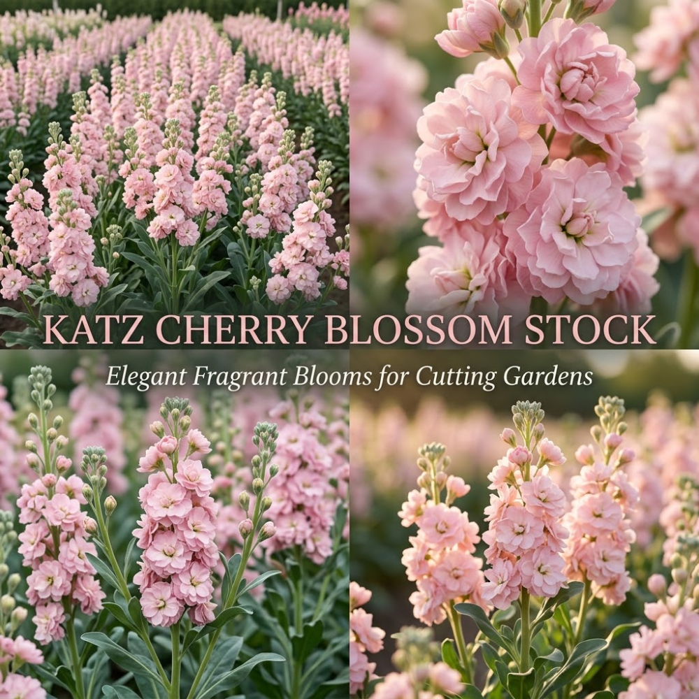 150 Pcs Katz Cherry Blossom Stock Seeds, Vigorous, Cold-Hardy Plants, Grow Robust Fragrant Pink Blooms for Outdoor Landscapes