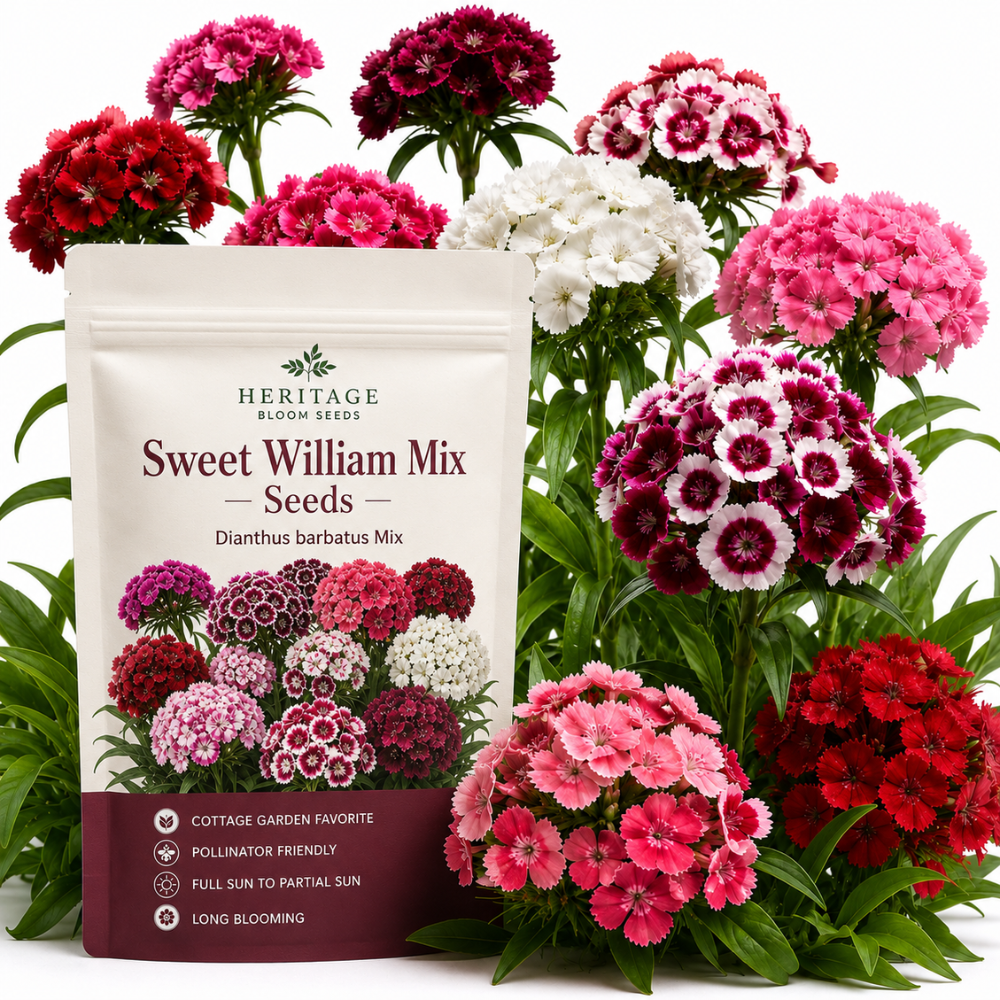 500 Pcs Mixed Sweet William Seeds Perennial for Outdoors, Adaptable Heirloom Bi-Color Blooms, Cold-Hardy Dianthus Plants for Landscapes