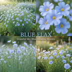 1050 Pcs Blue Flax Seeds, Cold-Hardy Plants, Grow Robust True Blue Blooms for Edging, Meadows & Outdoor Landscapes