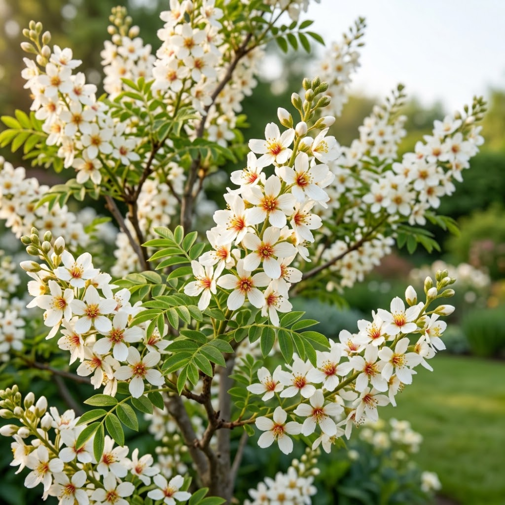 15 Pcs Yellowhorn Seeds for Planting, Stunning Drought-Tolerant Non-GMO Floral Blooms for Outdoor Gardens, Sturdy Growth