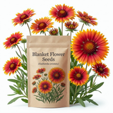 600 Pcs India Blanket Flower Seeds, Non-GMO Heirloom Gaillardia Aristata for Patios, Vigorous Growth, Low Maintenance Perennial
