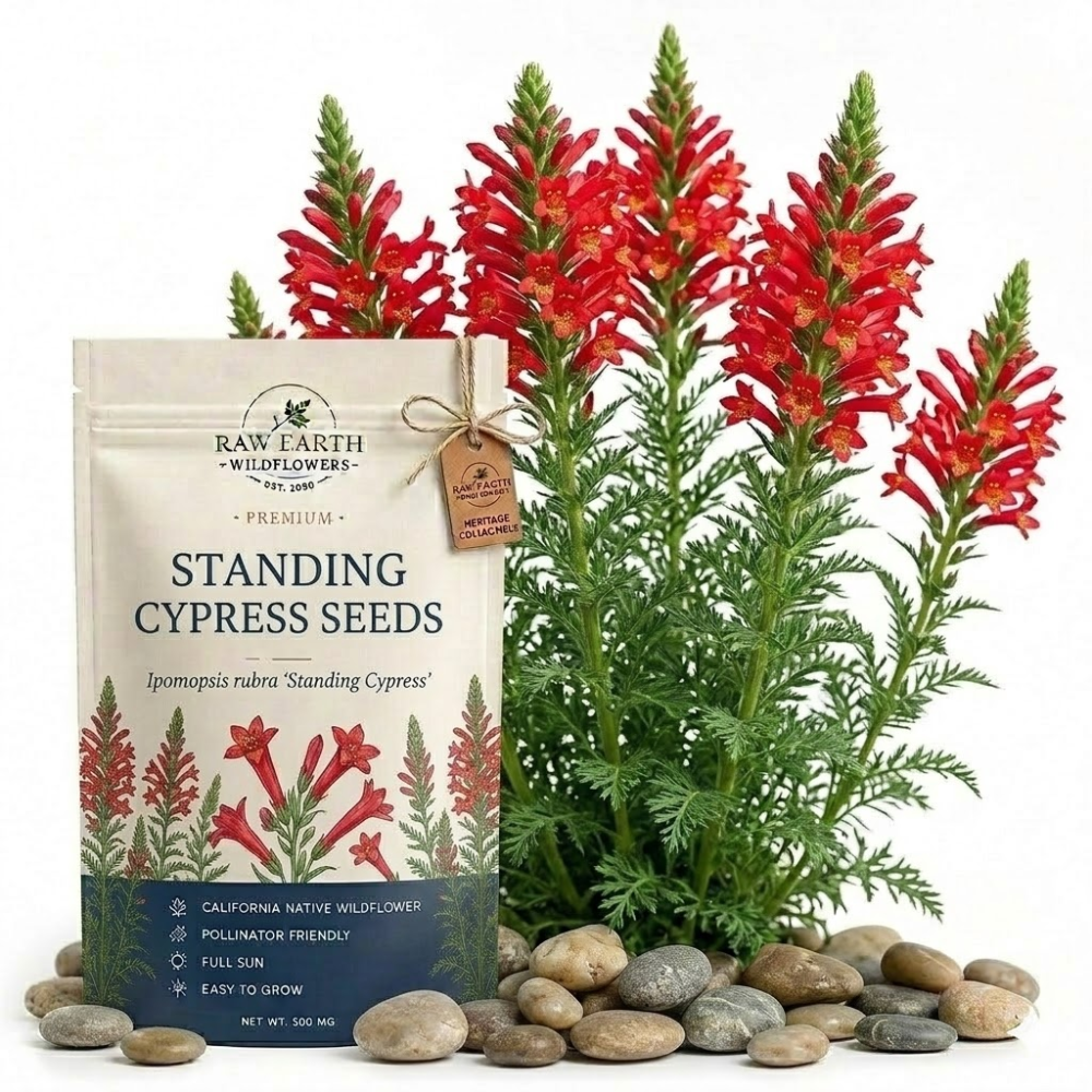 600 Pcs Standing Cypress Seeds, Cultivate Robust Feathery Foliage & Bright Red Spikes, Easy to Care Outdoor Yard Decor
