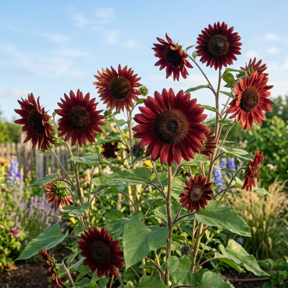 75 Chocolate Sunflower Seeds for Planting, Stunning Heat-Tolerant Non-GMO Floral Blooms for Outdoor Gardens, Sturdy Growth with Striking Colors