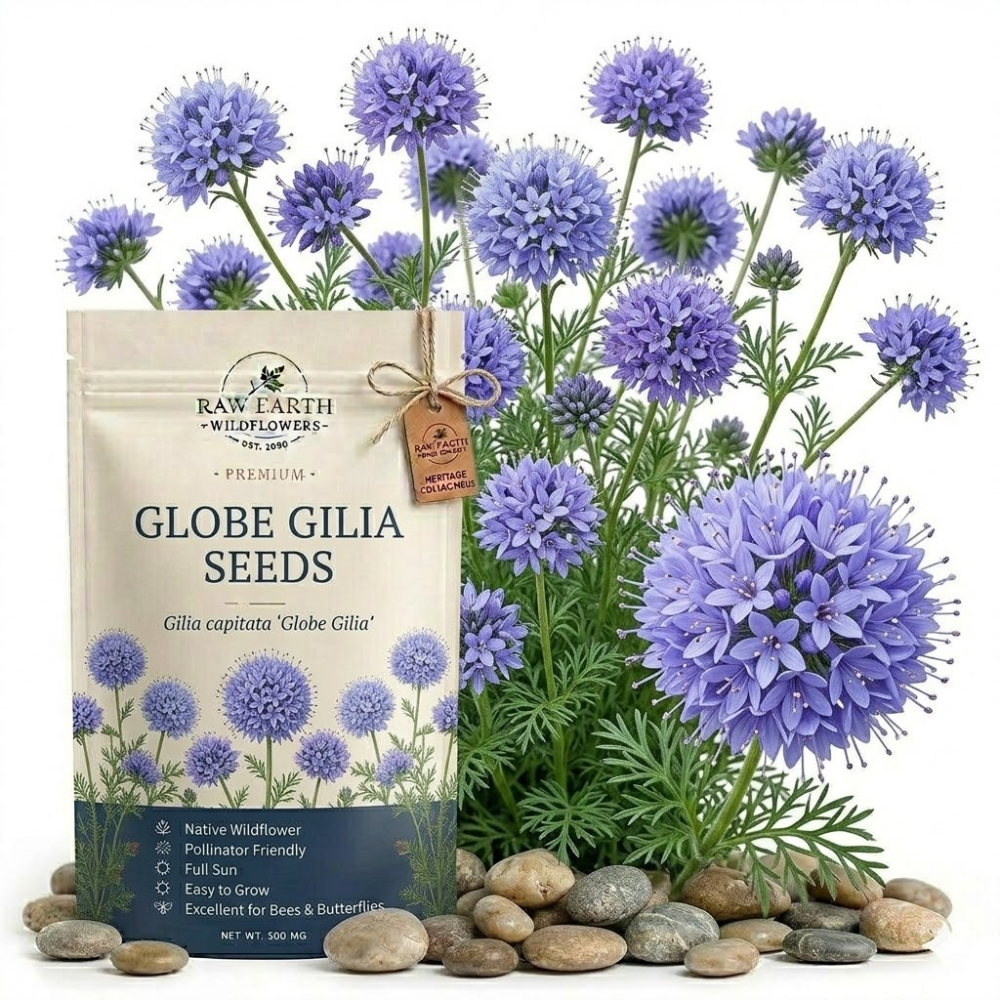 300 Pcs Globe Gilia Seeds, Non-GMO Heirloom Wildflower, Cultivate Robust Lacy Foliage, Easy to Care Outdoor Yard Decor