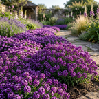 300 Sweet Alyssum Seeds for Planting Outdoors, Sturdy Violet Queen Heirloom, Vigorous Ground Cover Yielding Striking Blooms for Balconies
