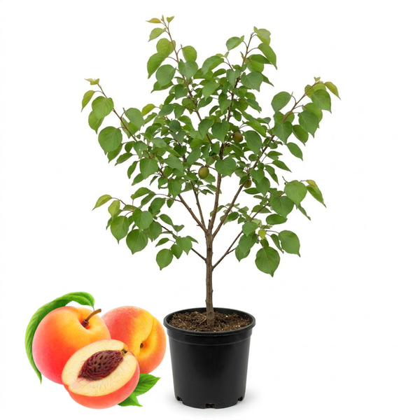 Apricot Tree Live Plant, 3 Gallon Potted Edible Fruit Tree Starter, High-Vigor Cold-Hardy Plant for Home Landscapes, Resilient Deciduous Shade Tree for Backyard Orchards