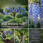 3 Blue Wisteria Plant in 2.5 Inch Pot, Blue Flowering Tree, Easy-Care Climbing Vine for Landscapes, Fences & Outdoor Garden Décor