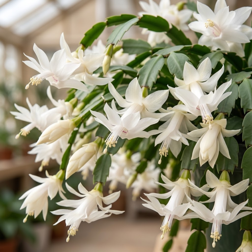 2 Red Christmas Cactus Live Plant, 5-6 Inch Tall, Easy to Care Indoor Winter Houseplant for Office Desk and Patio Decor, Vigorous Live Holiday Plant
