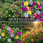 75 Pcs Four O'Clock Seeds for Outdoors, Robust Bushy Foliage & Bright Striped Flowers, Easy to Care Outdoor Yard Decor