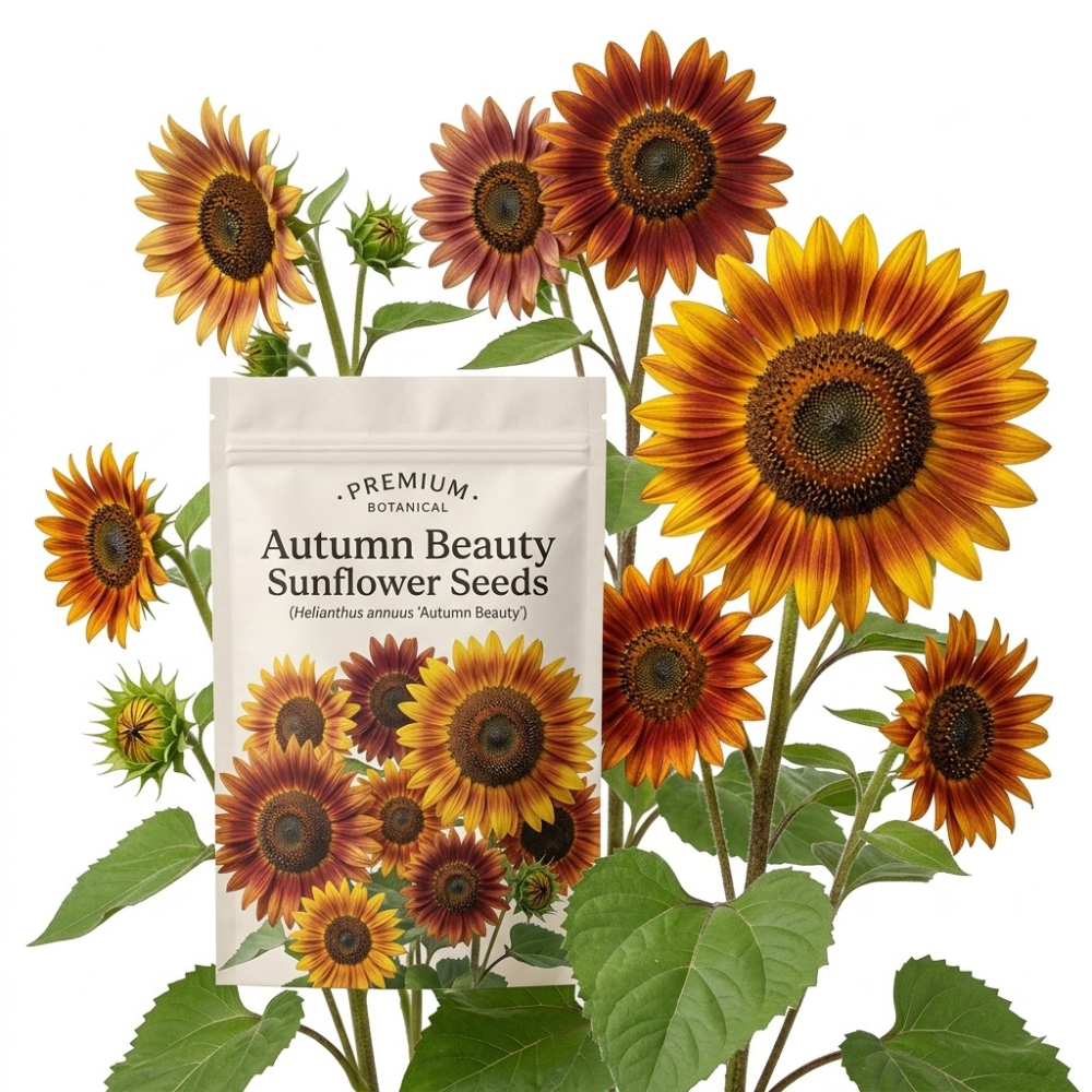 50 Pcs Autumn Beauty Sunflower Seeds, Heirloom Floral, Grow Robust Low Maintenance Tall Blooms, Easy to Care Outdoor Yard Border Decor