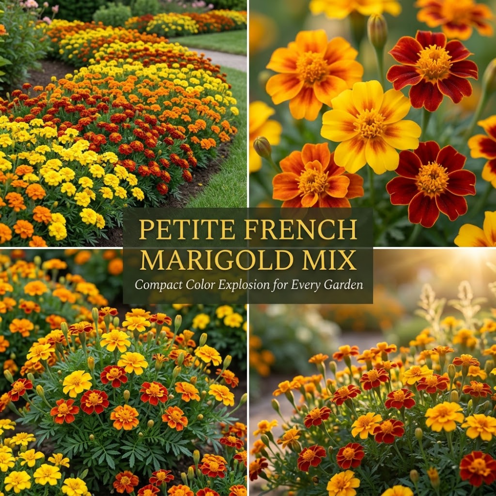 900 Pcs Petite Marigold Seeds, Non-GMO Heirloom Flowers for Patios, Vigorous Growth Delivering Spectacular Warm Color Mix