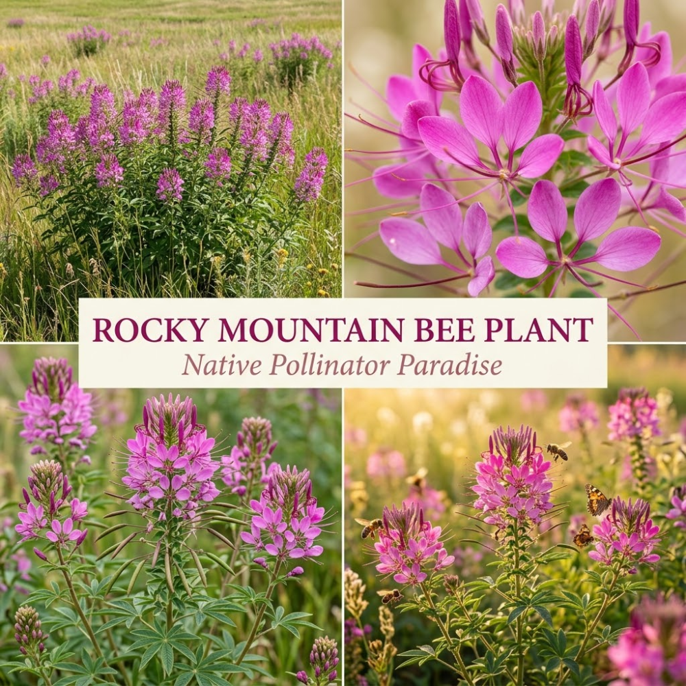150 Pcs Rocky Mountain Bee Plant Seeds for Planting, Adaptable Heirloom Yielding Striking Purple Blooms, Easy to Care Outdoor Yard Decor