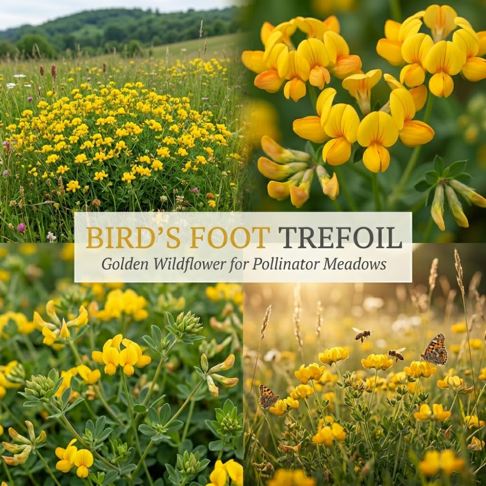 900 Pcs Birds Foot Trefoil Seeds, Cold-Hardy Perennial Plants, Grow Robust Yellow Blooms for Outdoor Landscapes