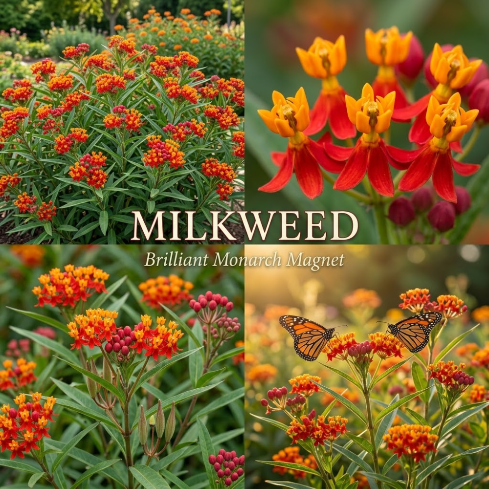 150 Pcs Milkweed Blood Flower Seeds, Non-GMO Heirloom Milkweed for Patios, Vigorous Growth, Low Maintenance Floral Displays