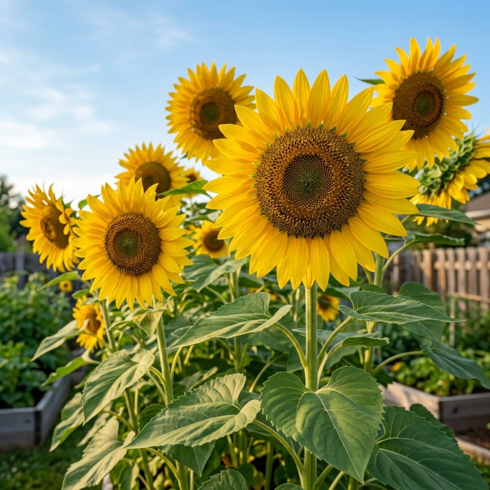 45 Mammoth Sunflower Seeds for Planting Outdoors, Sturdy Grey Stripe Heirloom, Vigorous Flowers Yielding Striking Giant Blooms for Backyards