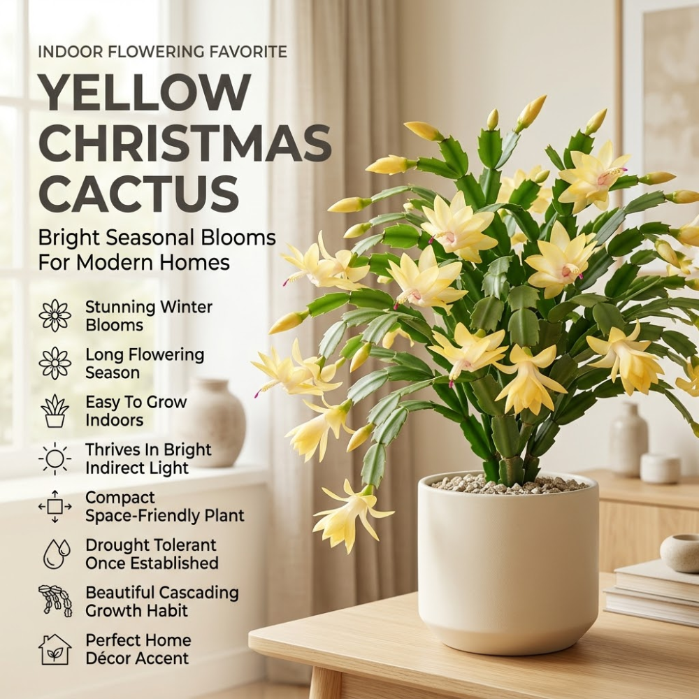 2 Red Christmas Cactus Live Plant, 5-6 Inch Tall, Easy to Care Indoor Winter Houseplant for Office Desk and Patio Decor, Vigorous Live Holiday Plant