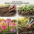 150 Pcs Rocky Mountain Bee Plant Seeds for Planting, Adaptable Heirloom Yielding Striking Purple Blooms, Easy to Care Outdoor Yard Decor