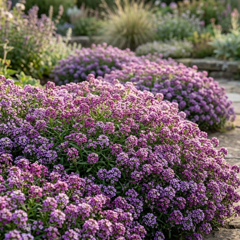 4500 Sweet Alyssum Seeds for Planting Outdoors, Sturdy Rosie Purple Heirloom, Vigorous Ground Cover Yielding Striking Blooms for Balconies