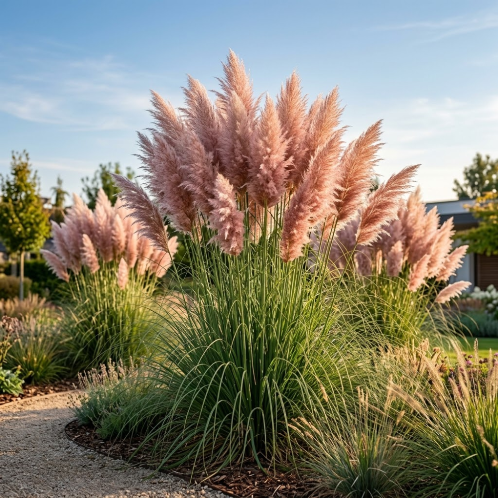 200 White Pampas Grass Seeds, High Germination Ornamental Grass for Planting, Robust Low Maintenance Tall Plumes for Sunlit Landscapes