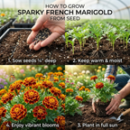 900 Pcs Sparky Marigold Seeds, Non-GMO Heirloom Flowers for Patios, Vigorous Growth, Low Maintenance Border Displays