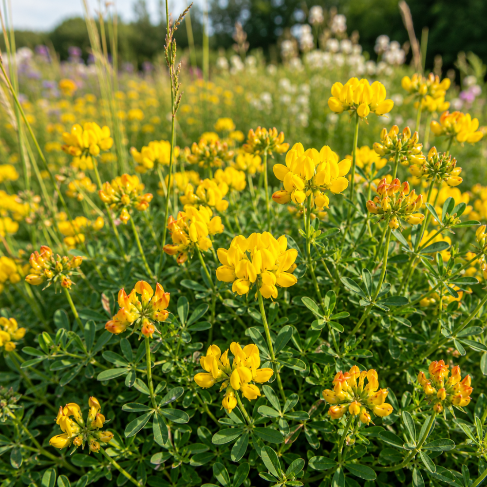 900 Pcs Birds Foot Trefoil Seeds, Cold-Hardy Perennial Plants, Grow Robust Yellow Blooms for Outdoor Landscapes