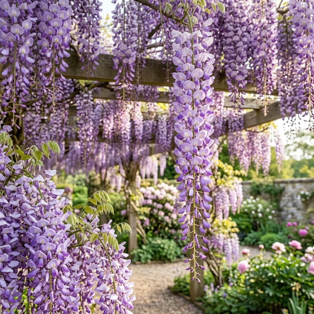 15 Pcs Wisteria Seeds for Planting Outdoors, Vigorous Flowers Yielding Striking Blooms for Yard Trellises, Easy to Care