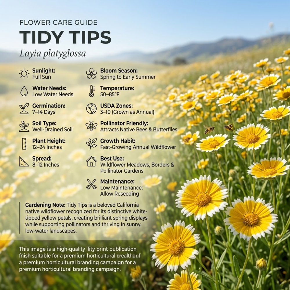 450 PCs Tidy Tips Seeds for Planting, Non-GMO Heirloom Seeds, Robust Fast-Growing Plants for Bright Spring Sunlit Gardens