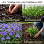 300 Pcs Ohio Spiderwort Seeds for Outdoors, Non-GMO Heirloom Flowers for Patios, Easy to Care Outdoor Décor, Low Maintenance Displays