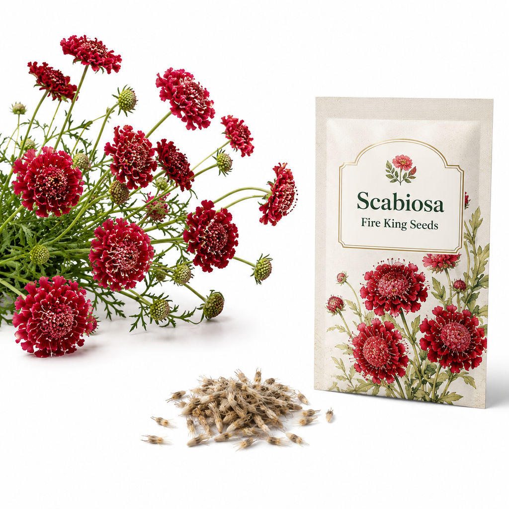 50 Scabiosa Seeds for Planting, Non-GMO Scabiosa atropurpurea, Easy to Grow, Annual, Vibrant Multi-Color Pincushion Flower Seeds for Gardens