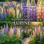 150 Pcs Lupine Seeds for Planting Outdoors, Rainbow Mix Heirloom, Vigorous Tall Flowers Yielding Striking Blooms for Backyards, Easy to Care Decor