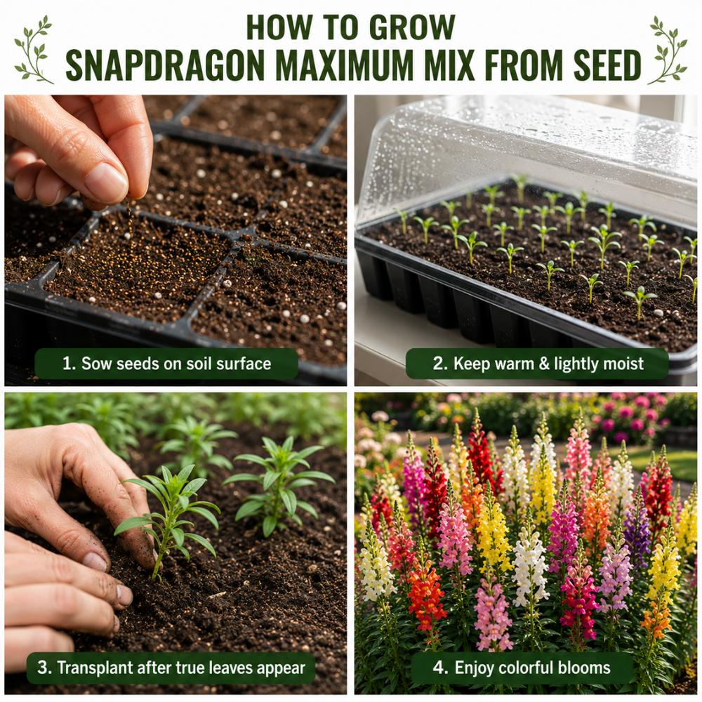2000 Snapdragon Seeds Mix for Planting, High Germination Flower Seeds, Robust Low Maintenance Cut Flowers with Vibrant Colors for Garden Borders