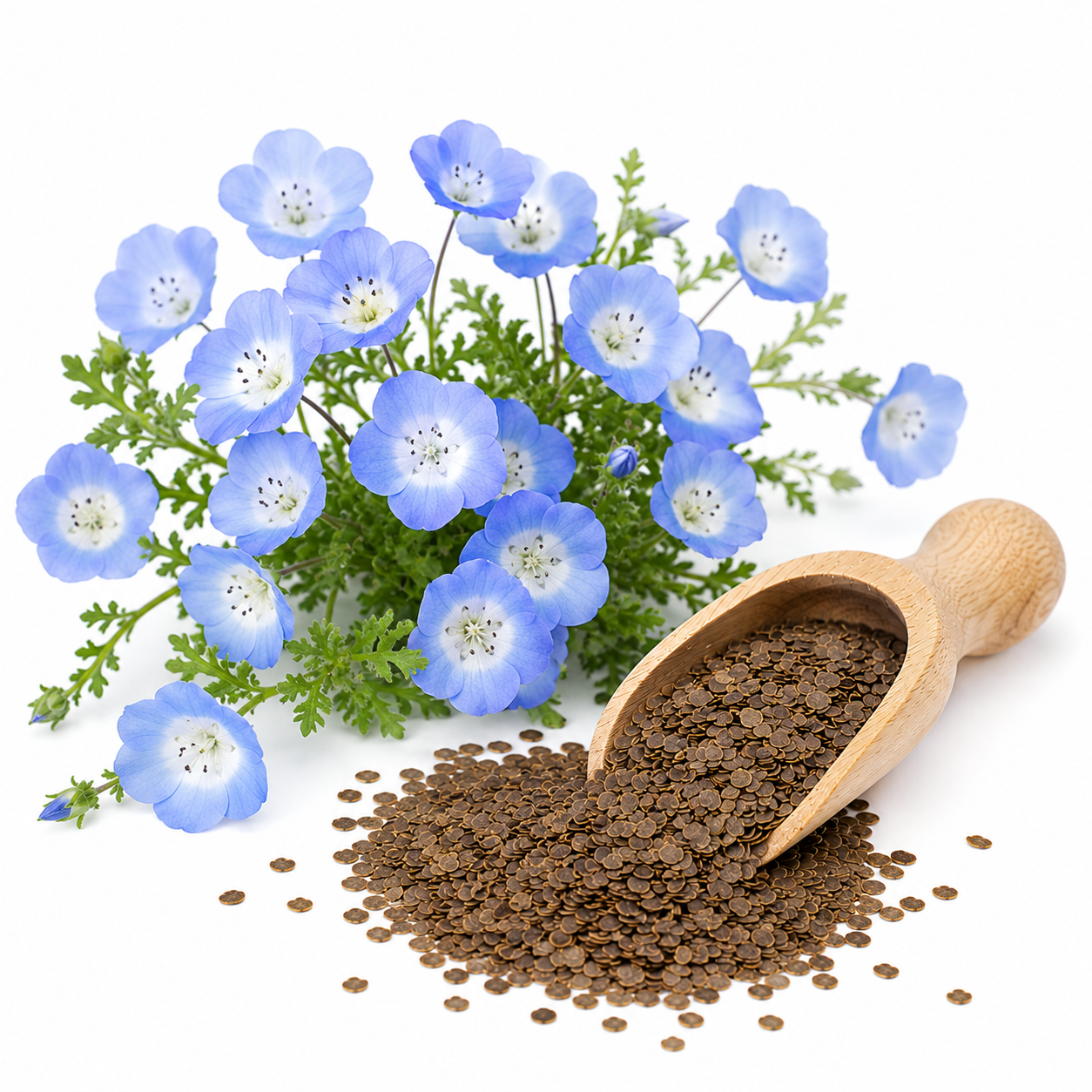 400 Baby Blue Eyes Nemophila Seeds for Planting, Hardy, Fast Growing, Annual Wildflower Seeds, for Pollinator Gardens & Baskets
