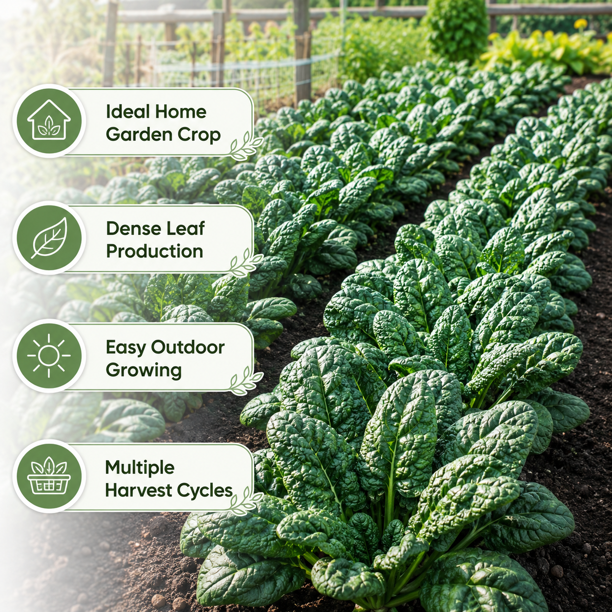 400 Pcs Bloomsdale Spinach Seeds, Non GMO, Heirloom, Cold Hardy Vegetable Gardening Seeds, for Raised Beds, Pots & Containers