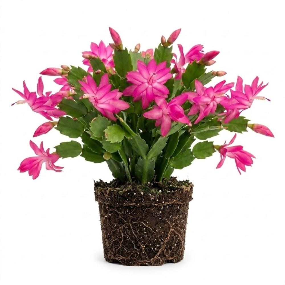 Orange Christmas Cactus Plant, 5-6 Inch Tall, Winter Blooming Succulent Starter for Home Décor, Low Maintenance Plant for Bright Indoor Spaces and Holiday Gifts