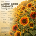 75 Pcs Autumn Beauty Sunflowers Seeds, Non-GMO Heirloom Flower Seeds for Patios & Gardens, Low Maintenance Cut Flowers