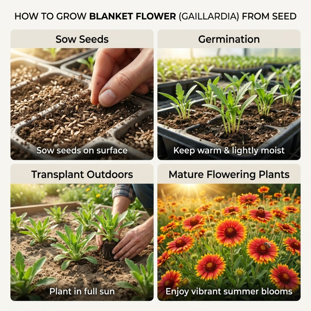 400 Pcs Gaillardia Seeds, Heirloom Blanket Flower for Planting, Fast-Growing Perennial Plants for Bright Sunlit Gardens