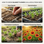 200 Pcs Blanket Flower Seeds for Planting Outdoors, Non-GMO Heirloom Gaillardia Aristata, Sturdy Low Maintenance Blooms for Yard Borders