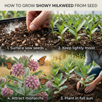 100 Pcs Showy Milkweed Seeds, Vigorous Heirloom Asclepias Speciosa for Planting, Fast-Growing Native Plants for Bright Sunlit Gardens