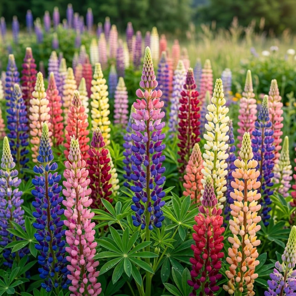 150 Pcs Lupine Seeds for Planting Outdoors, Rainbow Mix Heirloom, Vigorous Tall Flowers Yielding Striking Blooms for Backyards, Easy to Care Decor