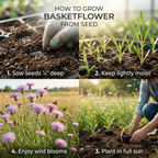 100 Basketflower Seeds, Heirloom Non-GMO Wildflowers, Low Maintenance Pink & Lilac Blooms for Pollinators