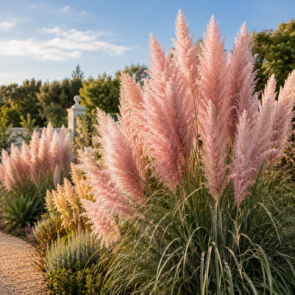 300 Heirloom Pampas Grass Seeds for Planting, Non-GMO Ornamental Decor for Outdoor Gardens, Sturdy Growth, Easy to Care
