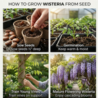 15 Pcs Wisteria Seeds for Planting Outdoors, Vigorous Flowers Yielding Striking Blooms for Yard Trellises, Easy to Care