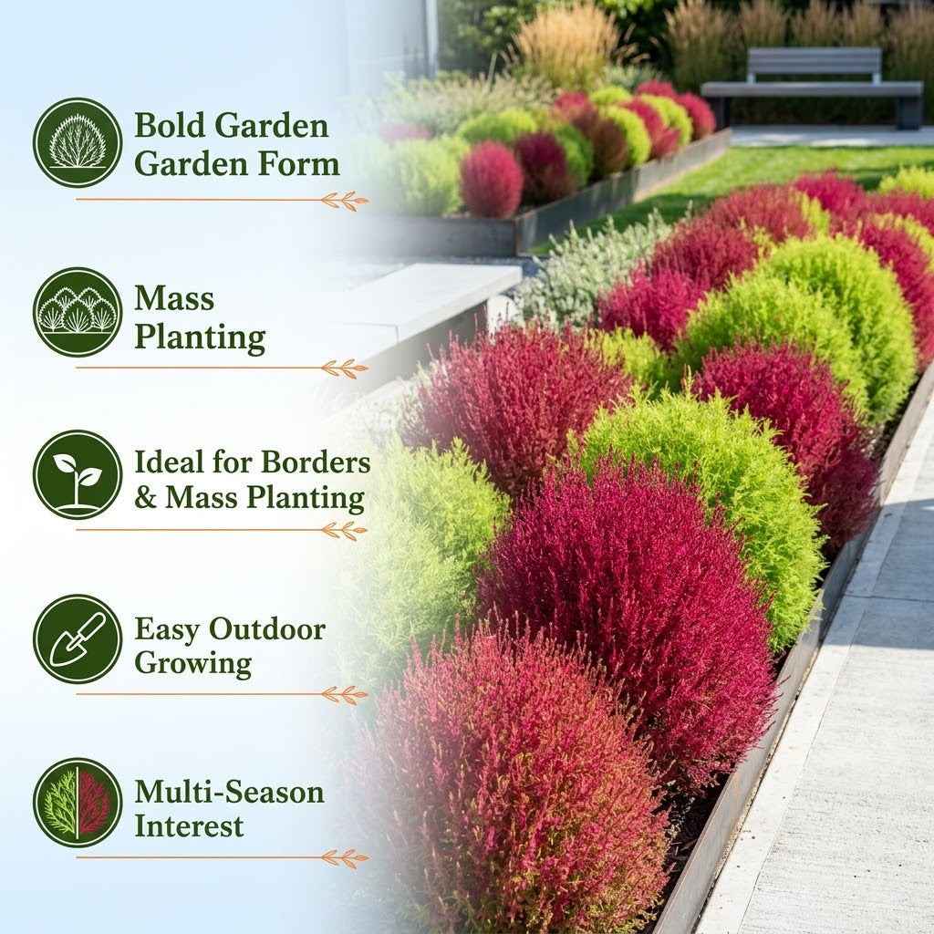 90 Pcs Burning Bush Plant Seeds, Summer Cypress, Non GMO, Easy to Grow, Red Foliage Shrub for Gardens & Landscaping