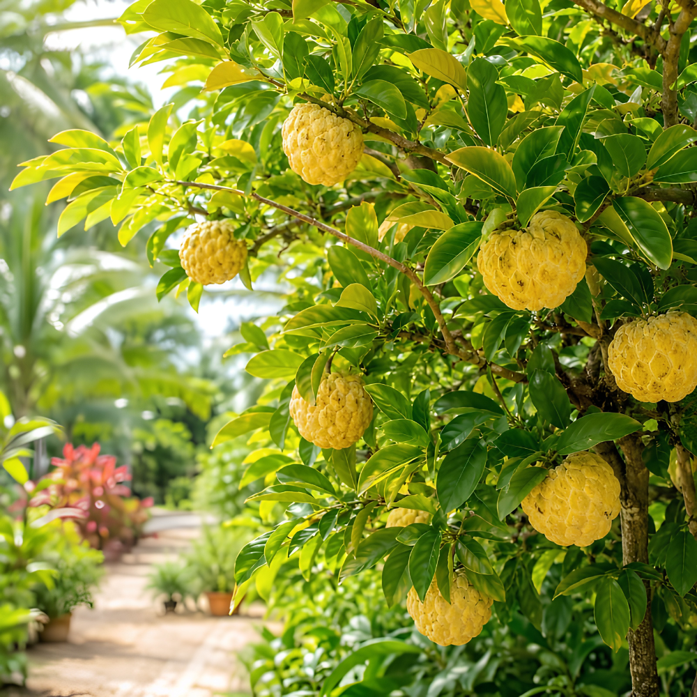 Sugar Apple Fruit Tree, 2-3 Ft Tall, 3 Gallon Pot, Hardy Tropical Fruit Plant for Landscape, Backyard Orchard and Outdoor Garden (No Ship to CA, HI, AK)