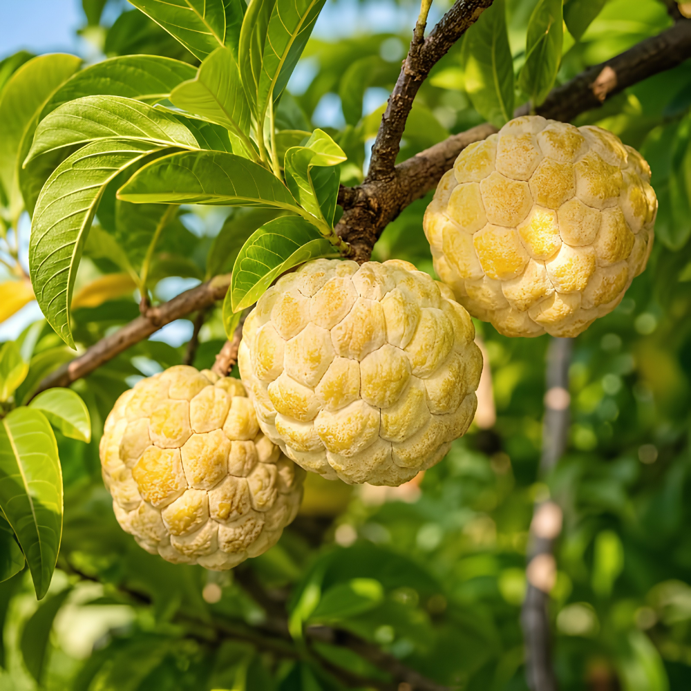 Sugar Apple Fruit Tree, 2-3 Ft Tall, 3 Gallon Pot, Hardy Tropical Fruit Plant for Landscape, Backyard Orchard and Outdoor Garden (No Ship to CA, HI, AK)