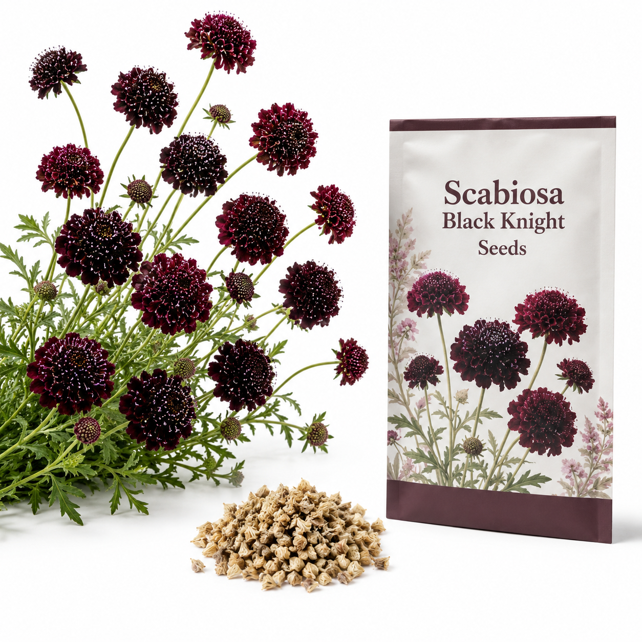 150 Scabiosa Seeds for Planting Outdoors, Non GMO, Fast Growing, Unique Multi-Color Pincushion Blooms, Charming Romantic Architectural Accent