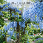 Blue Wisteria Tree, 2.5 Inch Pot, Potted Flowering Vine Starter, Fast Growing Purple-Blue Bloom Shrub for Garden and Patio