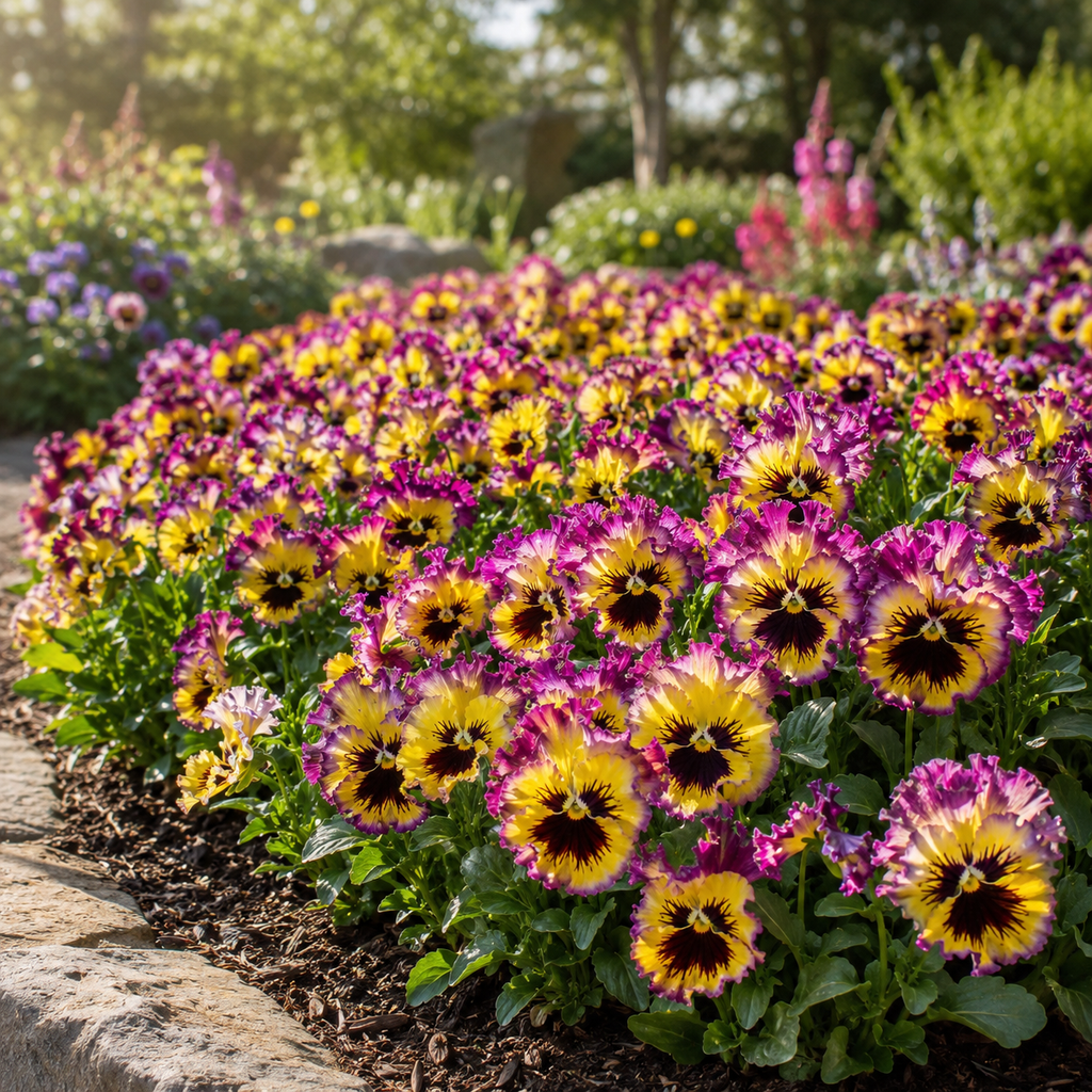 75 Frizzle Sizzle Pansy Seeds, Heirloom, Non-GMO Edible Flower Seeds, Charming Whimsical Ruffled Accent, Perfect Unique Seed Gift for Gardeners